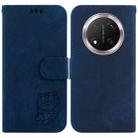 For Honor X9c Little Tiger Embossed Leather Phone Case(Dark Blue) - 1