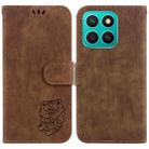 For Honor X8c 4G Little Tiger Embossed Leather Phone Case(Brown) - 1