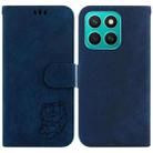 For Honor X8c 4G Little Tiger Embossed Leather Phone Case(Dark Blue) - 1
