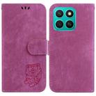 For Honor X8c 4G Little Tiger Embossed Leather Phone Case(Rose Red) - 1