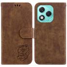 For Honor 400 Lite Little Tiger Embossed Leather Phone Case(Brown) - 1