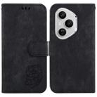 For Honor 400 Pro Global 160.8mm Little Tiger Embossed Leather Phone Case(Black) - 1