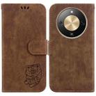 For Honor X70 5G Little Tiger Embossed Leather Phone Case(Brown) - 1