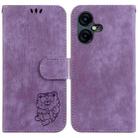 For Tecno Pova Neo 3 Little Tiger Embossed Leather Phone Case(Purple) - 1