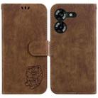 For Tecno Pova 5 Little Tiger Embossed Leather Phone Case(Brown) - 1