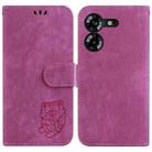 For Tecno Pova 5 Little Tiger Embossed Leather Phone Case(Rose Red) - 1