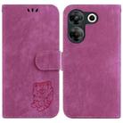 For Tecno Camon 20 Pro 5G Little Tiger Embossed Leather Phone Case(Rose Red) - 1