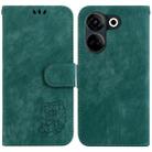 For Tecno Camon 20 Pro 4G / 20 Little Tiger Embossed Leather Phone Case(Green) - 1