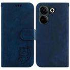 For Tecno Camon 20 Pro 4G / 20 Little Tiger Embossed Leather Phone Case(Dark Blue) - 1