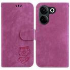 For Tecno Camon 20 Pro 4G / 20 Little Tiger Embossed Leather Phone Case(Rose Red) - 1