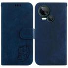 For Tecno Spark 10 5G Little Tiger Embossed Leather Phone Case(Dark Blue) - 1