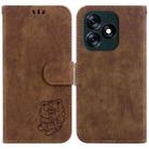 For Tecno Spark 10 4G / 10C Little Tiger Embossed Leather Phone Case(Brown) - 1