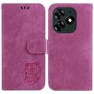 For Tecno Spark 10 Pro Little Tiger Embossed Leather Phone Case(Rose Red) - 1