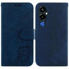 For Tecno Pova 4 Pro Little Tiger Embossed Leather Phone Case(Dark Blue) - 1