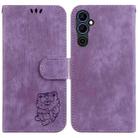 For Tecno Pova Neo 2 Little Tiger Embossed Leather Phone Case(Purple) - 1