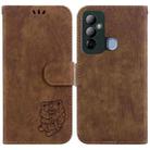 For Tecno Pop 6 Go Little Tiger Embossed Leather Phone Case(Brown) - 1