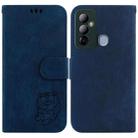 For Tecno Pop 6 Go Little Tiger Embossed Leather Phone Case(Dark Blue) - 1