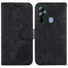 For Tecno Pop 6 Go Little Tiger Embossed Leather Phone Case(Black) - 1
