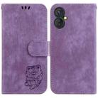 For Tecno Spark 9 Pro / 9T Little Tiger Embossed Leather Phone Case(Purple) - 1