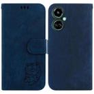 For Tecno Camon 19 Little Tiger Embossed Leather Phone Case(Dark Blue) - 1