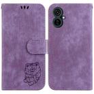 For Tecno Camon 19 Neo Little Tiger Embossed Leather Phone Case(Purple) - 1