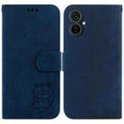 For Tecno Camon 19 Neo Little Tiger Embossed Leather Phone Case(Dark Blue) - 1