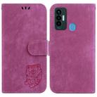 For Tecno Camon 18i Little Tiger Embossed Leather Phone Case(Rose Red) - 1