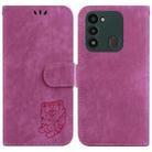 For Tecno Spark Go 2022 / 8C Little Tiger Embossed Leather Phone Case(Rose Red) - 1