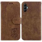 For Tecno Spark 8 Pro Little Tiger Embossed Leather Phone Case(Brown) - 1