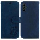 For Tecno Spark 8 Pro Little Tiger Embossed Leather Phone Case(Dark Blue) - 1