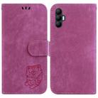 For Tecno Spark 8 Pro Little Tiger Embossed Leather Phone Case(Rose Red) - 1