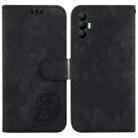 For Tecno Spark 8 Pro Little Tiger Embossed Leather Phone Case(Black) - 1