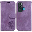 For Tecno Pova Neo / LE6 Little Tiger Embossed Leather Phone Case(Purple) - 1