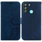 For Tecno Pop 5 LTE BD4 Little Tiger Embossed Leather Phone Case(Dark Blue) - 1