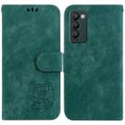 For Tecno Camon 18 / 18P Little Tiger Embossed Leather Phone Case(Green) - 1