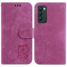 For Tecno Camon 18 / 18P Little Tiger Embossed Leather Phone Case(Rose Red) - 1