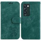 For Tecno Camon 18 Premier Little Tiger Embossed Leather Phone Case(Green) - 1