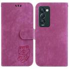 For Tecno Camon 18 Premier Little Tiger Embossed Leather Phone Case(Rose Red) - 1