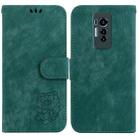 For Tecno Phantom X Little Tiger Embossed Leather Phone Case(Green) - 1