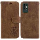 For Tecno Pova 2 Little Tiger Embossed Leather Phone Case(Brown) - 1