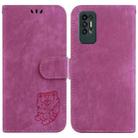 For Tecno Pova 2 Little Tiger Embossed Leather Phone Case(Rose Red) - 1