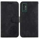 For Tecno Pova 2 Little Tiger Embossed Leather Phone Case(Black) - 1