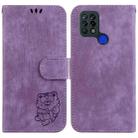 For Tecno Pova 4G / LD7 Little Tiger Embossed Leather Phone Case(Purple) - 1