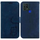 For Tecno Pova 4G / LD7 Little Tiger Embossed Leather Phone Case(Dark Blue) - 1