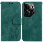 For Tecno Camon 20 Premier 5G Little Tiger Embossed Leather Phone Case(Green) - 1