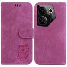 For Tecno Camon 20 Premier 5G Little Tiger Embossed Leather Phone Case(Rose Red) - 1