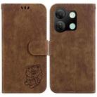 For Tecno Pova 5 Pro Little Tiger Embossed Leather Phone Case(Brown) - 1