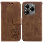For Tecno Spark 20 Pro Little Tiger Embossed Leather Phone Case(Brown) - 1