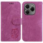 For Tecno Spark 20 Pro Little Tiger Embossed Leather Phone Case(Rose Red) - 1