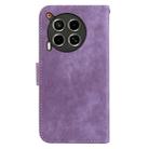 For Tecno Camon 30 4G / 5G Little Tiger Embossed Leather Phone Case(Purple) - 3